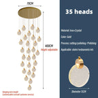 Crystal Spiral Chandelier LED Modern Minimalist Staircase Living Room Light