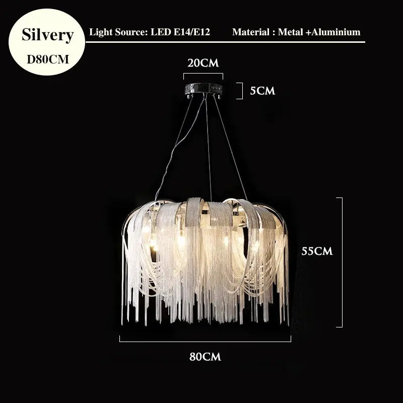 Tassel Luxury Chandelier: Postmodern Elegance for Living Room, Restaurant, Bedroom, Hotel