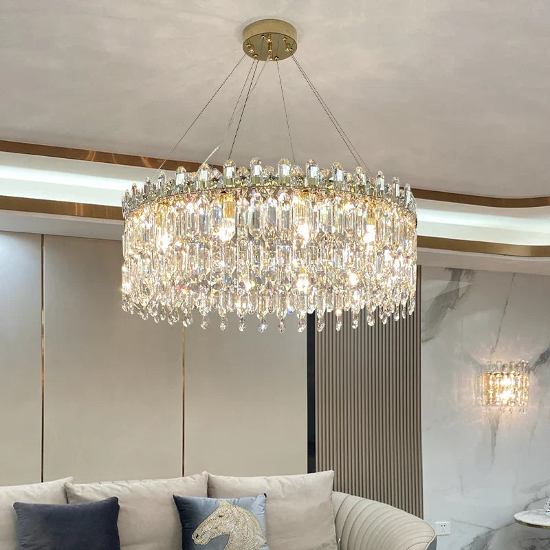 Crystal Pendant Chandelier: Luxury LED Decor for Living Room & Kitchen