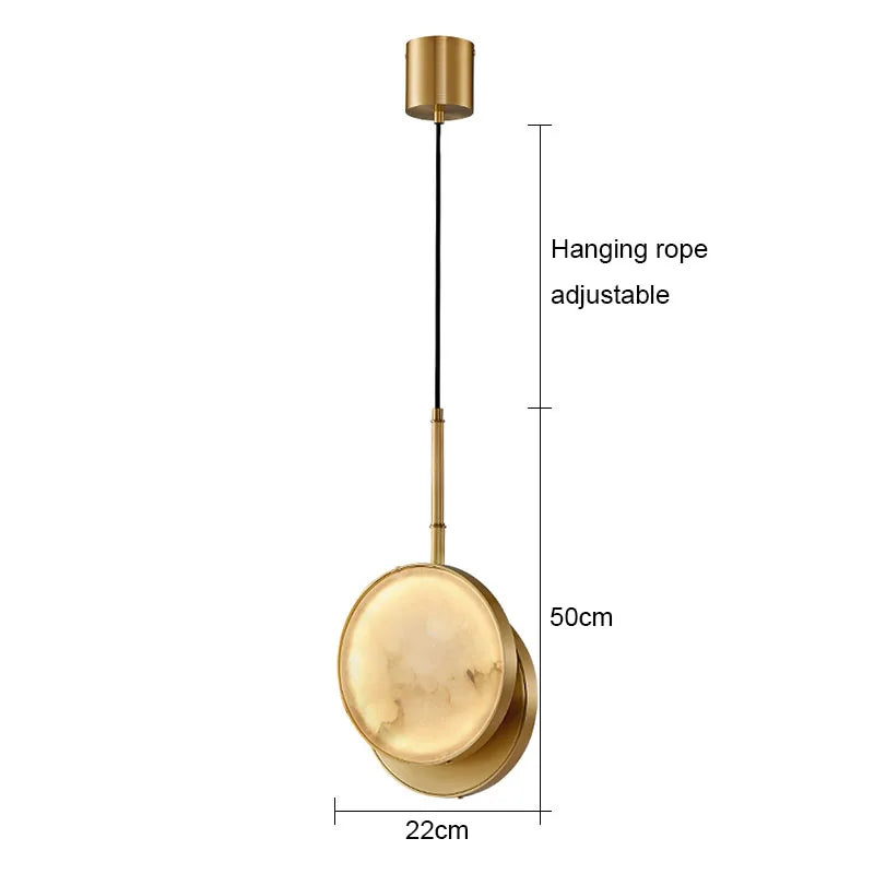 Modern Copper Round Marble Wall Lamp for Indoor Lighting in Living Room Bedroom