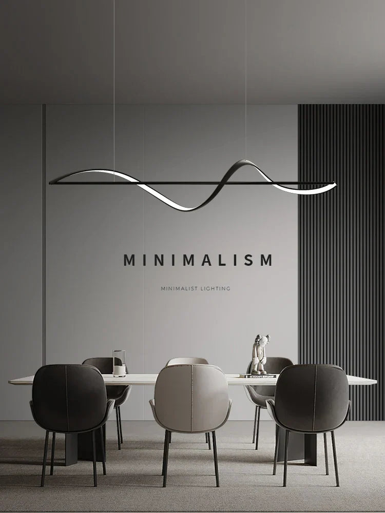 Minimalist Curve LED Pendant Light for Dining Room, Bar, Kitchen - Home Decor Fixtures