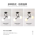 Minimalist Black Gold Glass Ceiling Light for Indoor Lighting Hallway Balcony Entryway