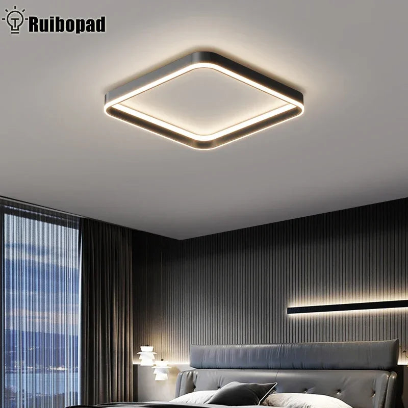 Square LED Ceiling Light for Bedroom Living Room Dining Room with Remote Dimming