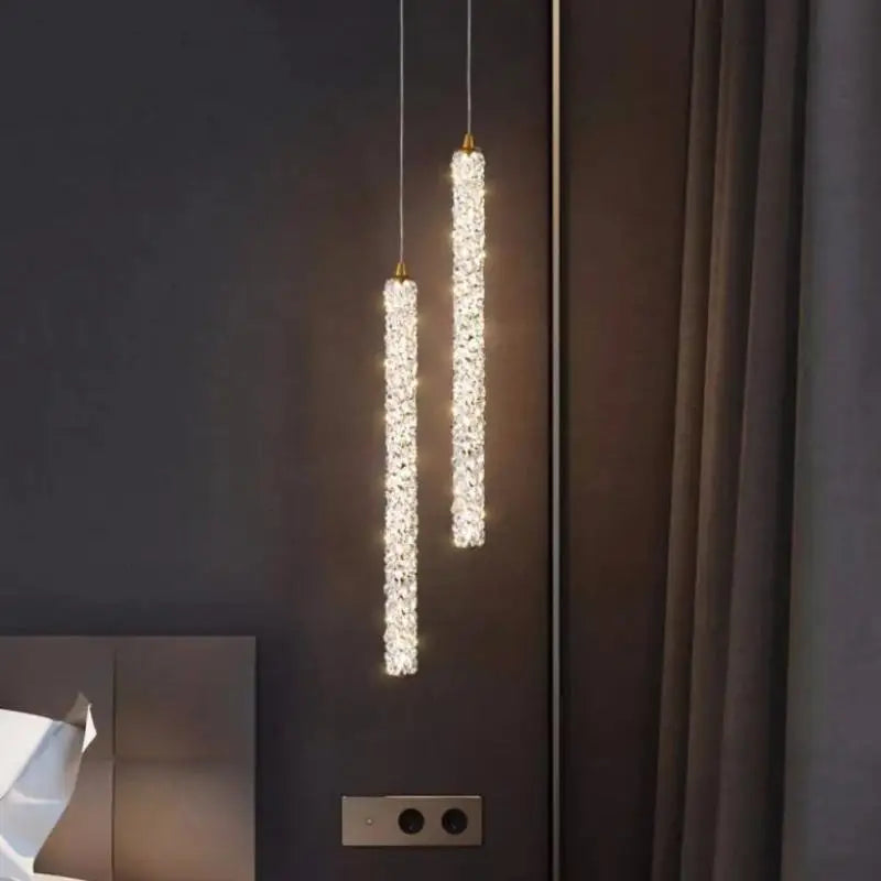 Crystals Pendant Lights: Modern Dimmable Chandelier for Luxury Living Room, Dining, Bedroom