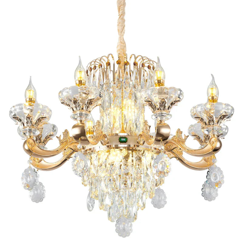 Elegant Duplex Crystal Chandelier for Villa Living Room & Hotel Lobby