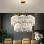 Crystal Chandelier Luxury Pendant Light for Living Dining Room LED Fixture