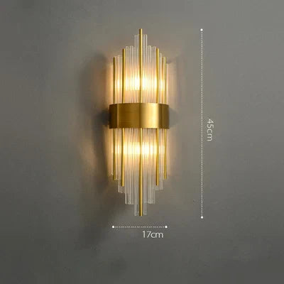 Art Deco Stainless Steel Crystal LED Wall Sconce Black Gold Bedroom Corridor