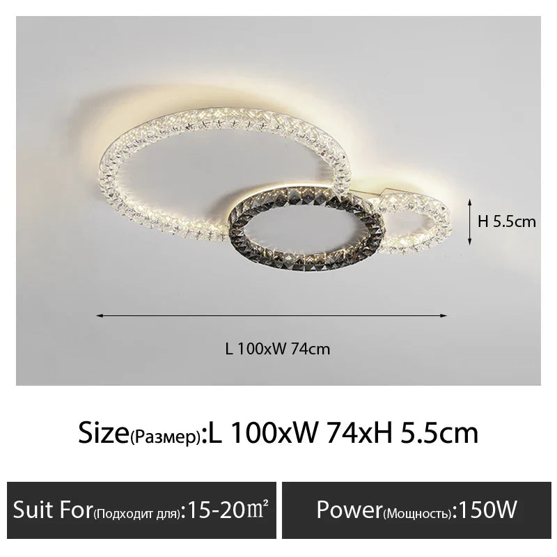 Crystal Ceiling Lights LED Chandelier for Living Room Bedroom