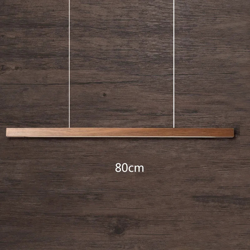 Black Walnut Dining Pendant Light: Simple Log Strip Design for Dining Room, Office