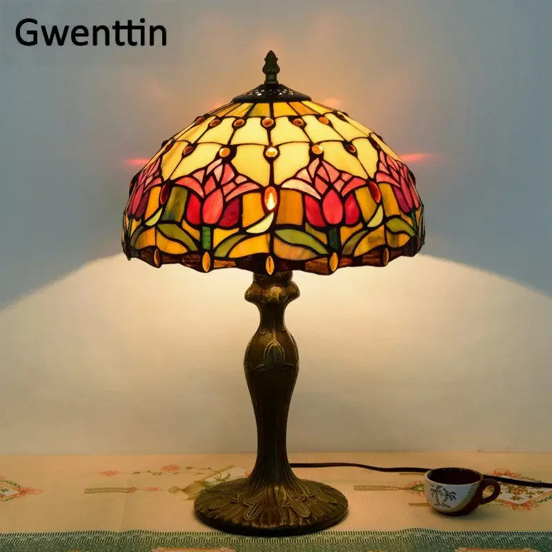 Tiffany Style Stained Glass Led Table Lamp