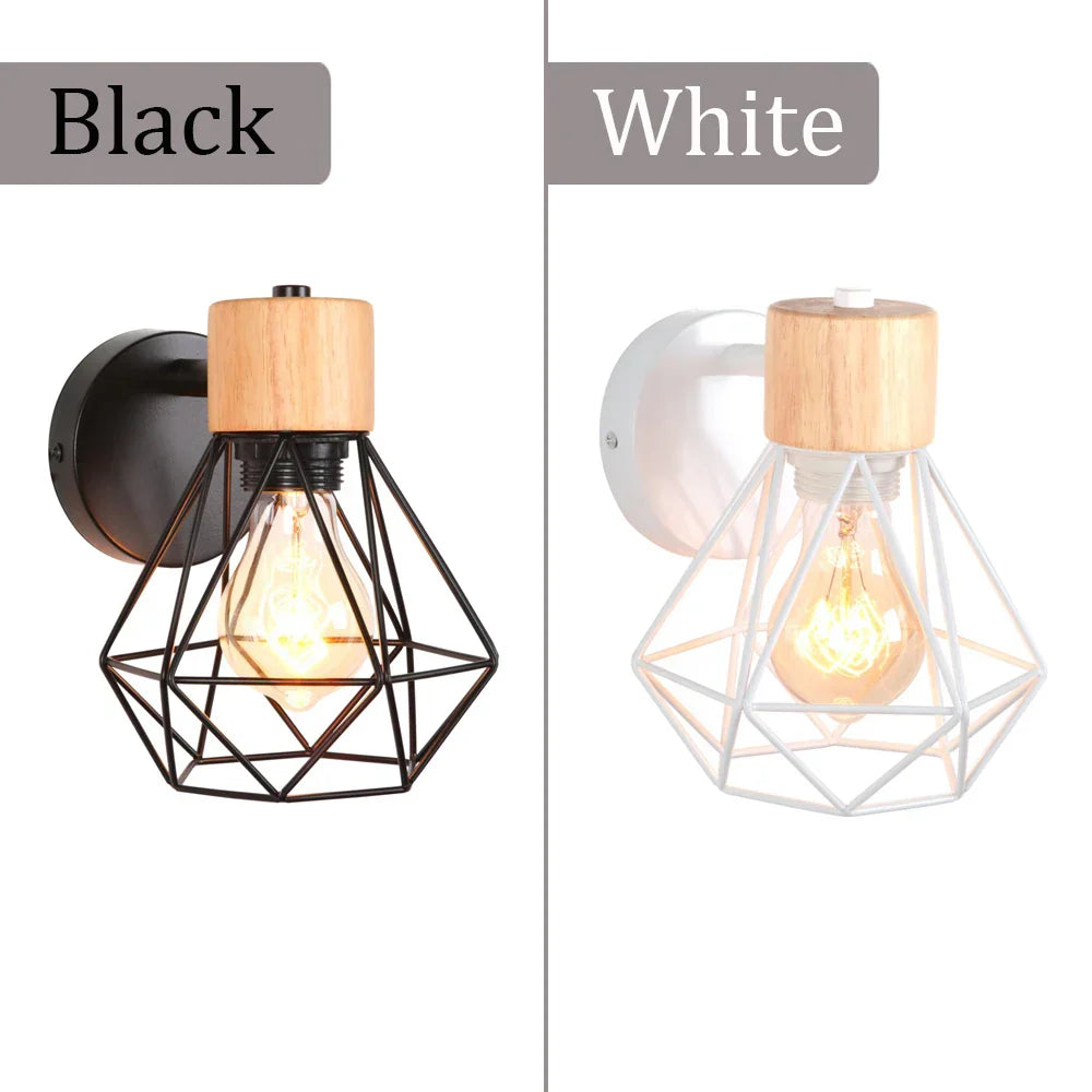 Retro Wood Wall Sconce Vintage Ceiling Pendant Lights for Home Décor