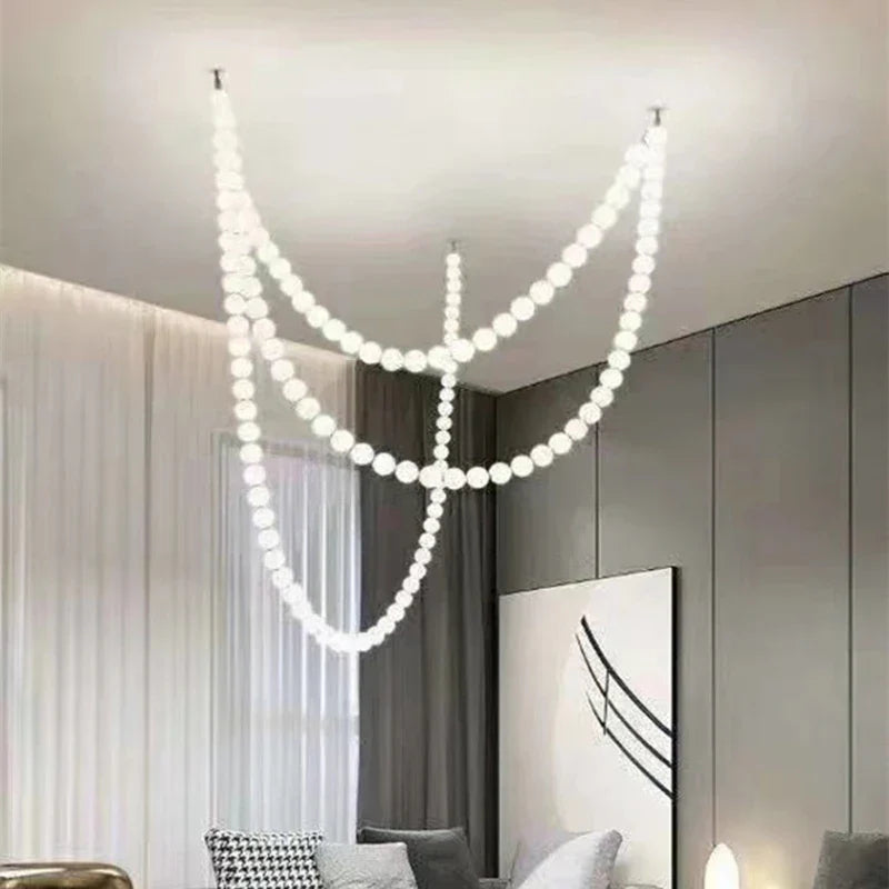 Nordic Magic Beans Double Layer LED Chandelier for Bedroom and Kitchen