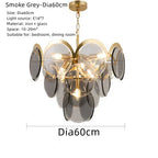 Smoke Grey Glass Ceiling Chandelier - Nordic Modern Indoor Style Lighting