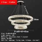 Round Crystal Ceiling Chandelier for Kitchen Dining Room LED Lighting Fixtures