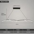 Wave LED Pendant Lights: Modern Chandeliers for Dining Room, Bar, and Home Decor