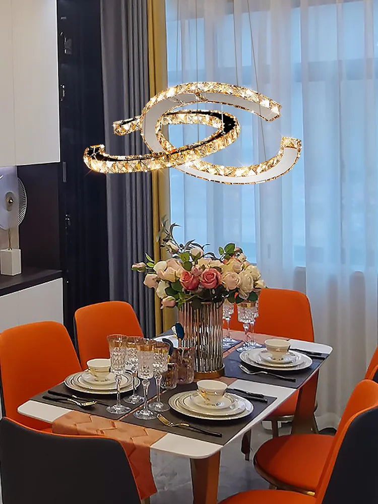 Modern LED Crystal Chandelier for Living Room, Restaurant - Creative Pendant Light