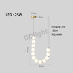 Modern LED Copper Ceiling Chandelier White Ball Pendant Light Fixtures