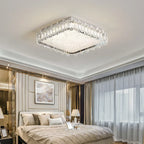 Crystal LED Ceiling Chandelier: Modern Dimmable Lighting Fixture for Stylish Home Decor