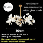 Ginkgo Leaf LED Ceiling Chandelier for Bedroom, Living, Dining Room