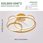 LED Ceiling Fan with Remote Control, Modern Silent Lighting Fixture for Bedroom and Dining Room