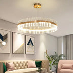 Crystal LED Circle Pendant Chandelier for Living Room Kitchen Decor