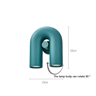 U-Shaped Adjustable Wall Lamp for Bedroom, Staircase, and Balcony