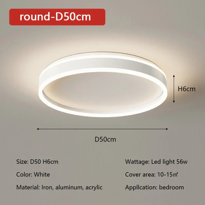 Modern Minimal LED Ceiling Light Acrylic Dimmable Round Lamp Fixtures