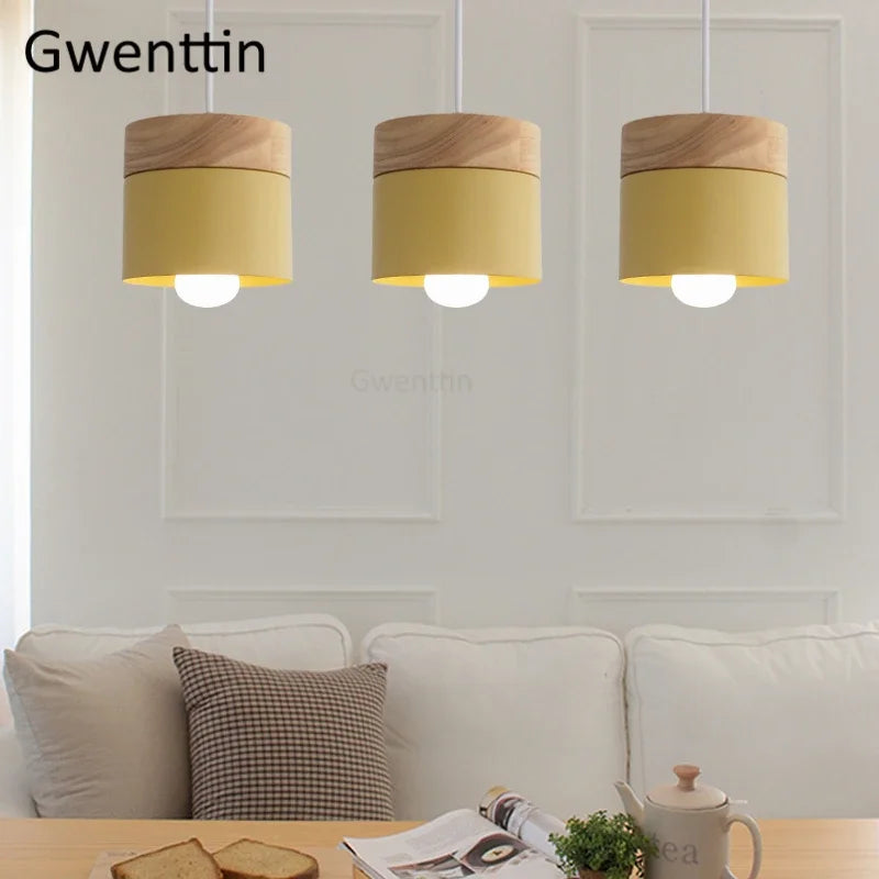 Nordic Macaron LED Pendant Light Fixtures Industrial Kitchen Luminarias
