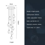 Magnolia Flower G9 LED Chandelier - White Luxury Pendant Light Fixtures