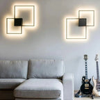 Dimmable Square LED Wall Sconce: Modern Black White Metal Indoor Lighting