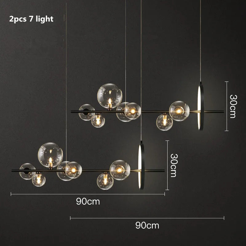 Glass Ball G9 LED Chandelier: Modern Minimalist Nordic Design