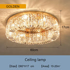 Golden LED Crystal Round Ceiling Lamp