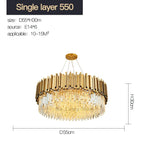 Stainless Steel Crystal Chandelier for Duplex Building, Hotel, Club and Living Room