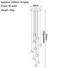 Nordic Revolving Crystal Chandelier for Living Room Dining Room Staircase