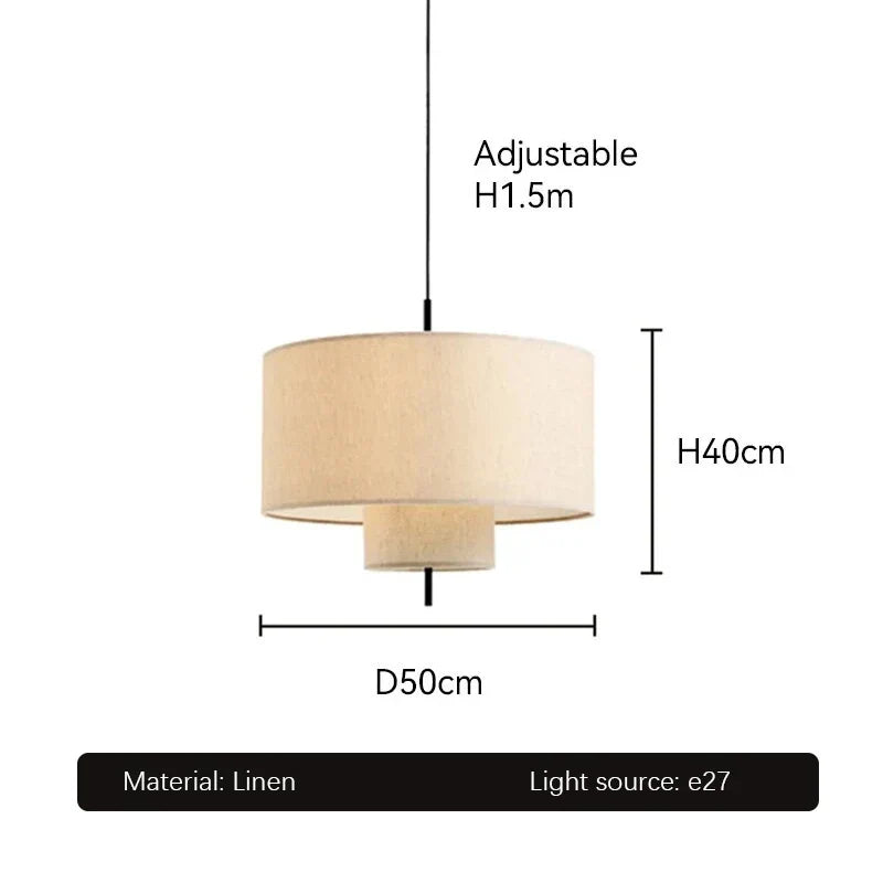 Handmade Fabric Chandelier: Retro Hanging Lamp for Home & Office