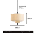 Handmade Fabric Chandelier: Retro Hanging Lamp for Home & Office