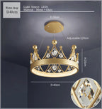 Crown Crystal Chandelier Pendant Light for Bedroom and Living Room Decor