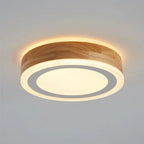 Round Wood LED Ceiling Lights for Modern Home Decor