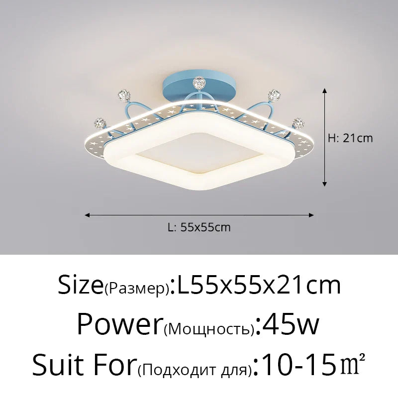 Kids' Room Ceiling Light in Gold Pink Blue for Bedroom and Living Room