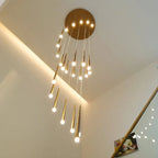 Black LED Ceiling Chandelier: Stylish Staircase Lighting for Home Decor & Living Room