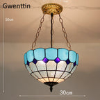 Diamond Square Stained Glass Pendant Light for Home Decor and Lighting