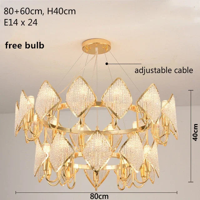 Crystal Chandelier Pendant Light: Elegant Modern Luxury for Living Room Decor