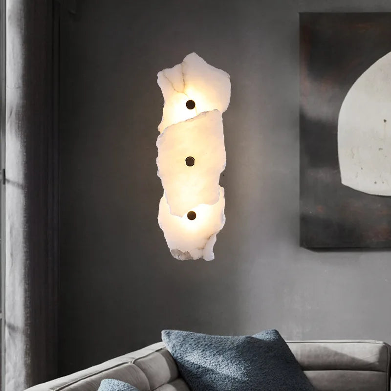 Metal Marble Wall Lamp: Modern Luxe LED Lighting for Bedroom, Living Room & TV Background