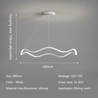Circle Wave LED Pendant Chandelier for Modern Living Dining Bedroom Lighting