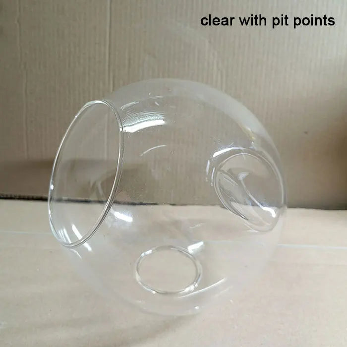 Side Opening Glass Shade Replacement for E27 Socket, D15cm, 45°C - Table Lamp Chandelier Cover