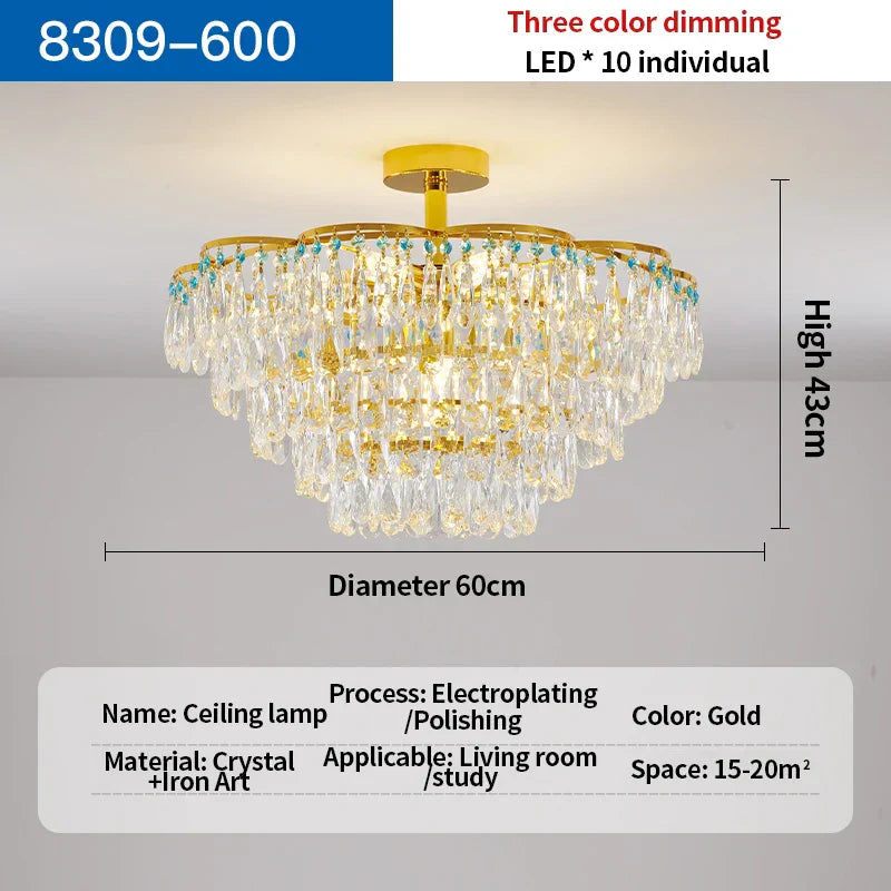 Crystal Light Chandelier | Post-Modern European Luxury for Living Room, Bedroom, Dining