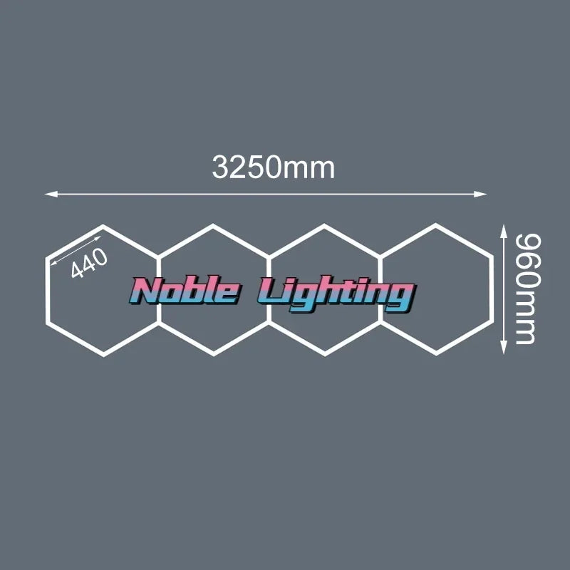 Hexagon LED Garage Ceiling Light for Auto Body Repair Workshop