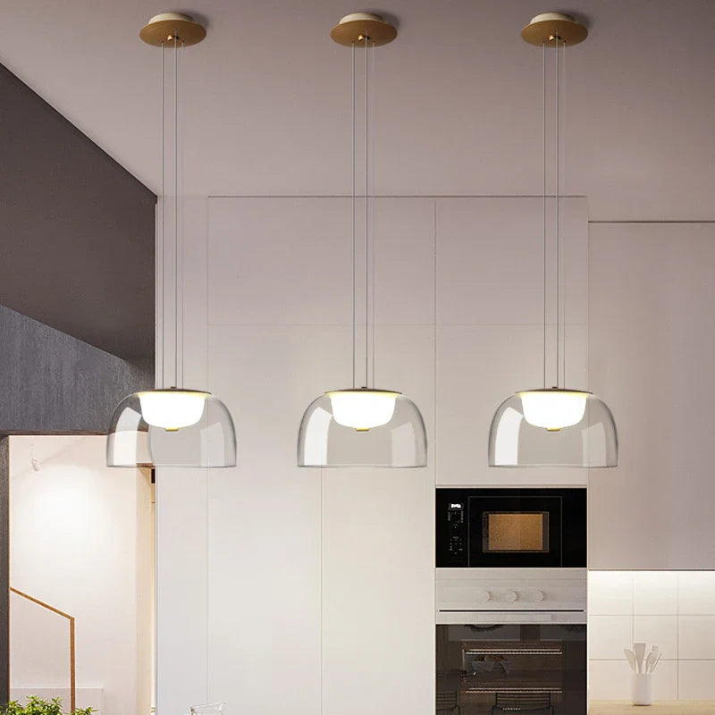 Glass Nordic Pendant Light: Modern LED Hanging Lamp for Home Decor
