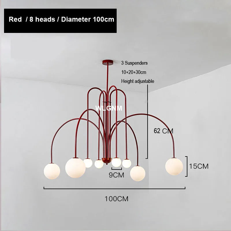 Glass Ball Chandelier: Modern Living Room Dining Kitchen Light Fixtures