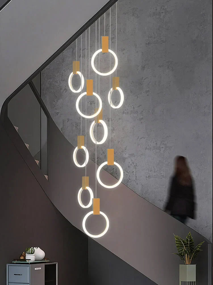 Modern Luxury Gold\Black Acrylic Loft Chandelier